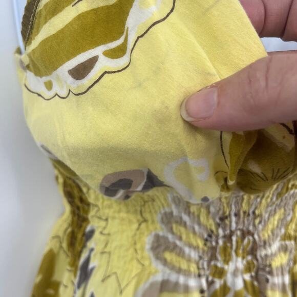 She's Cool Babydoll Dress Sz S Yellow Floral Hippie Boho Floral Funky 2000 Vacay - Picture 7 of 10